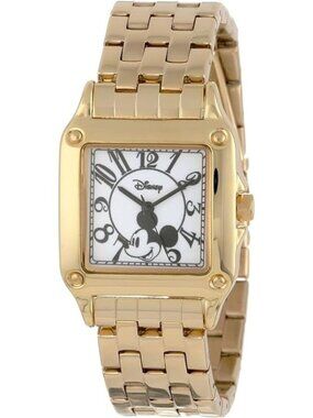 NWT - Disney Adult Classic Square Metal Analog Quartz Watch (W000477)